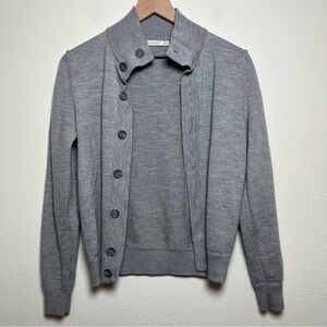 Suit‎ Supply Women Merino Wool Cardigan Sweater Small Gray Preppy Old Money